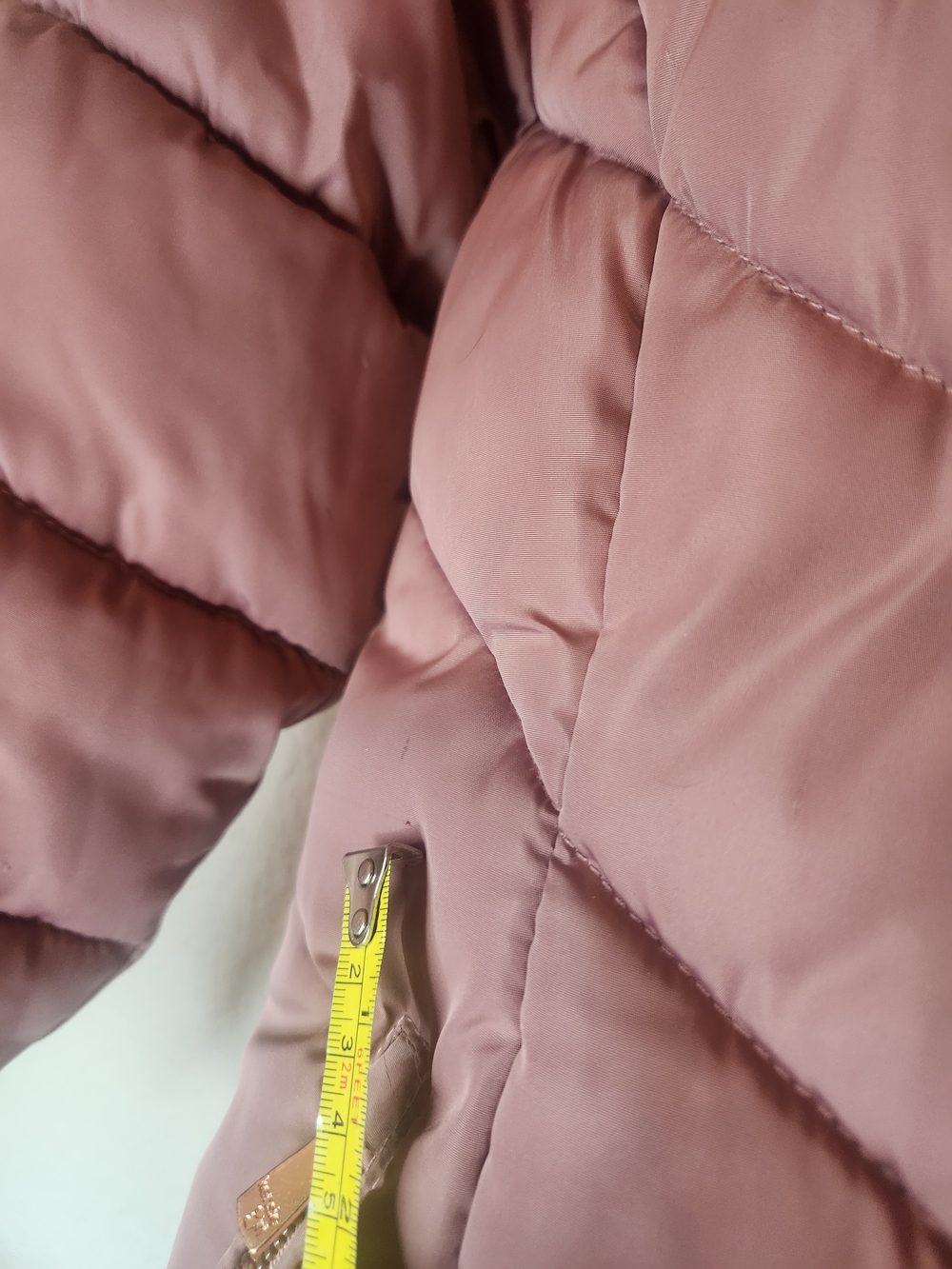 Girls Mauve Puffer Jacket with Faux Fur Trim - Picture 3 of 16